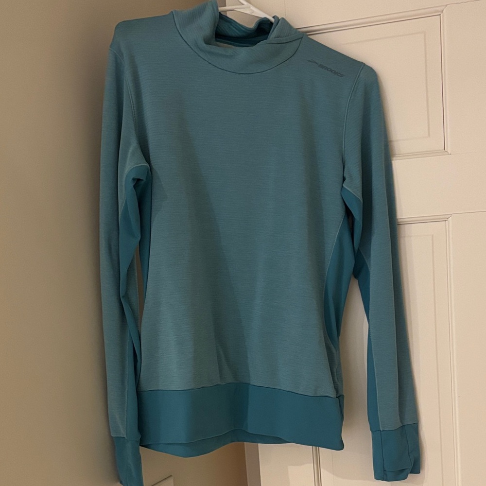Brooks Teal Long Sleeve Performance Top